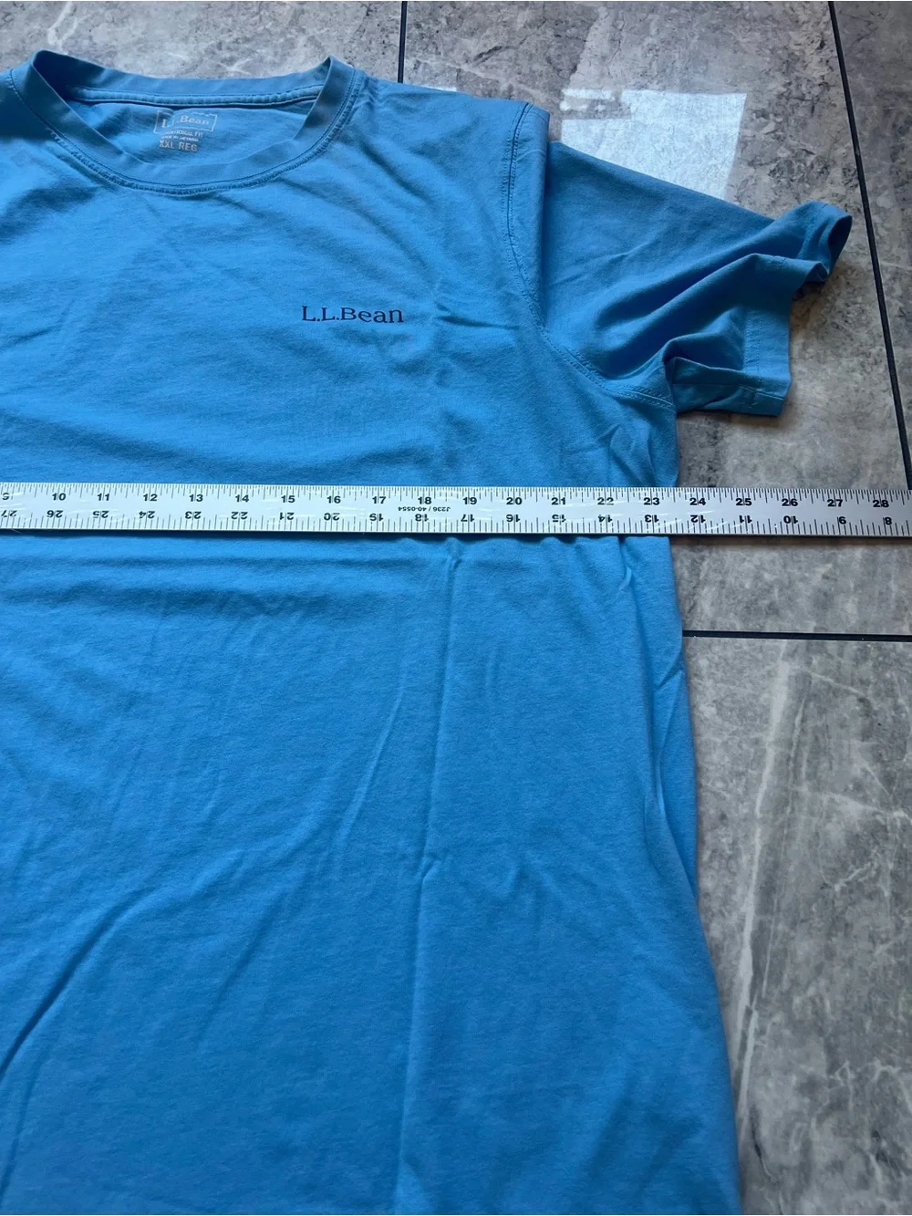 LL Bean Mens XXL Blue Graphic T-Shirt Cotton Outdoor Tradition Logo